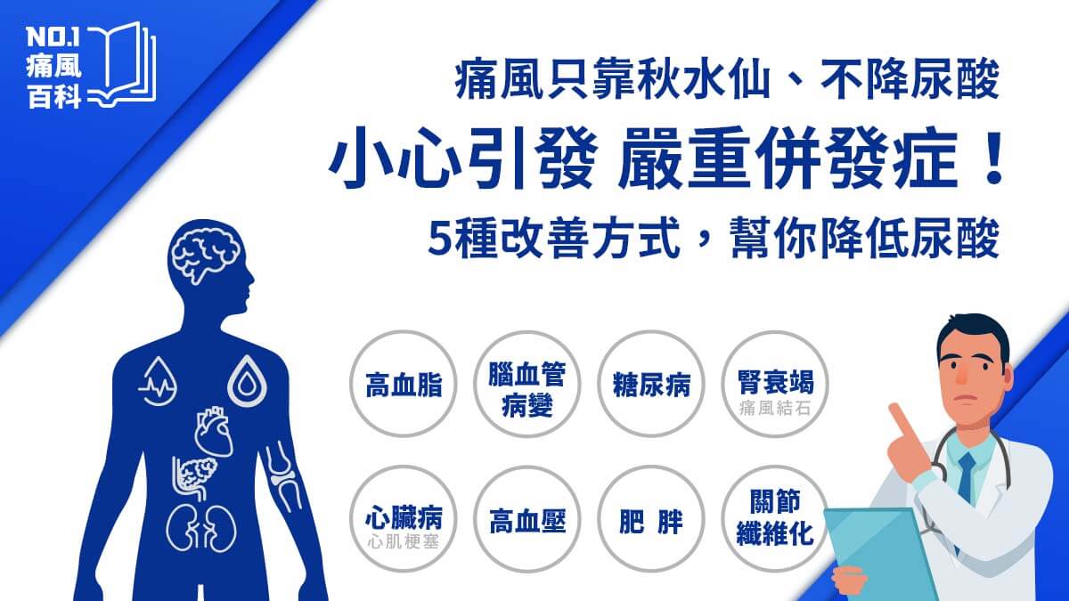 痛風不降尿酸，小心併發症